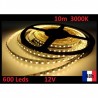 Ruban Bandeau Led Strip 10m 600 Leds de puissance 12V 3000K