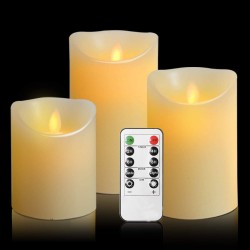 Pack de 3 - Bougie Led Vacillante - La flamme bouge vraiment ! Neuf avec Télécommande !