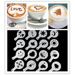 Lot de 16 ! Pochoir à café Barista Cappuccino Latte Decoration Mousse X16